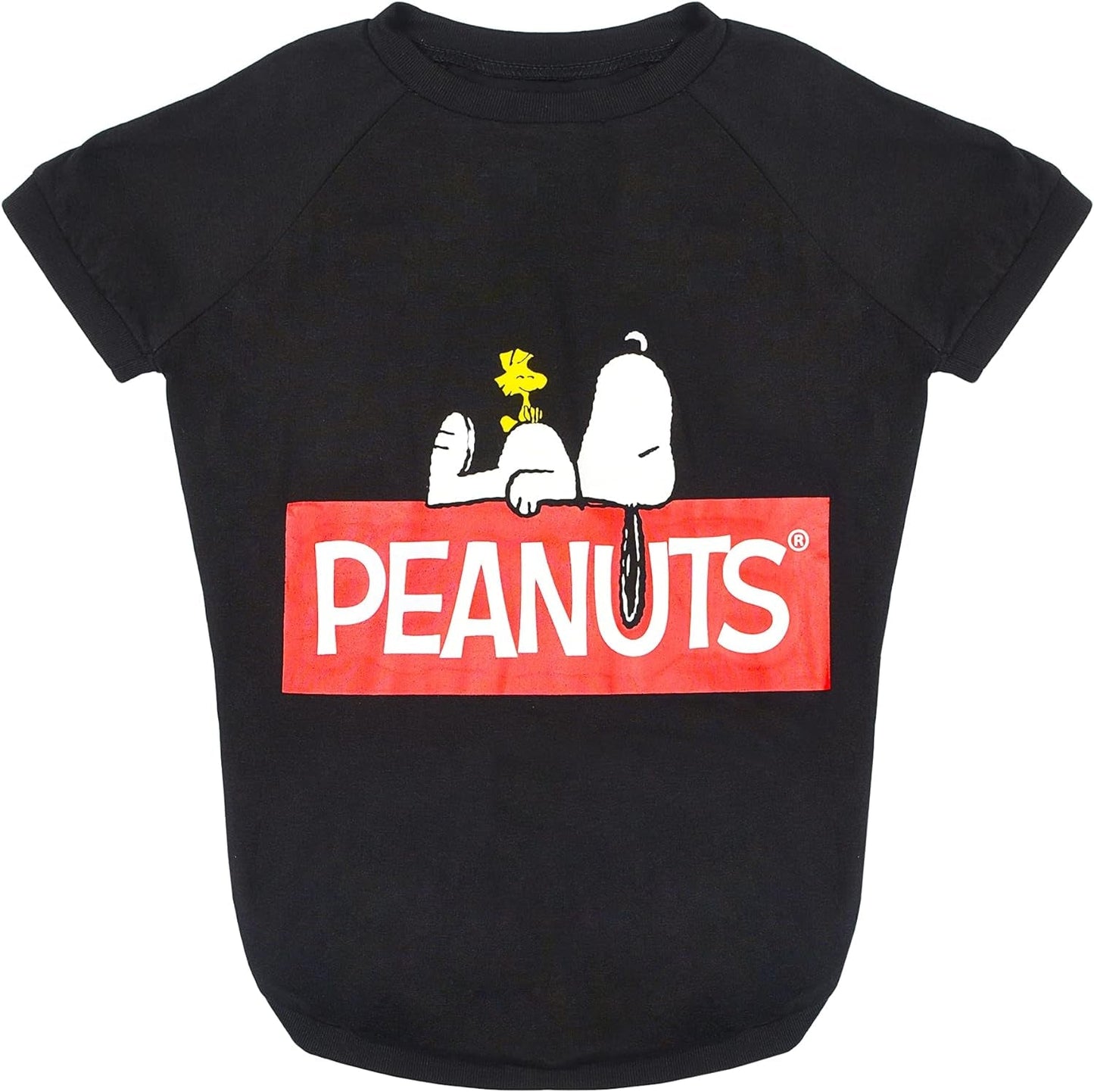 Dog T Shirt, X-Small | Black Small Dog Shirt for Very Small Dogs | Lightweight Semi-Stretch Pull-Over Dog Tshirt for Small Dogs from Peanuts (XS), FF13344